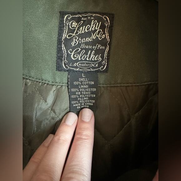 Lucky Brand army green bomber jacket Size Large - Picture 8 of 10